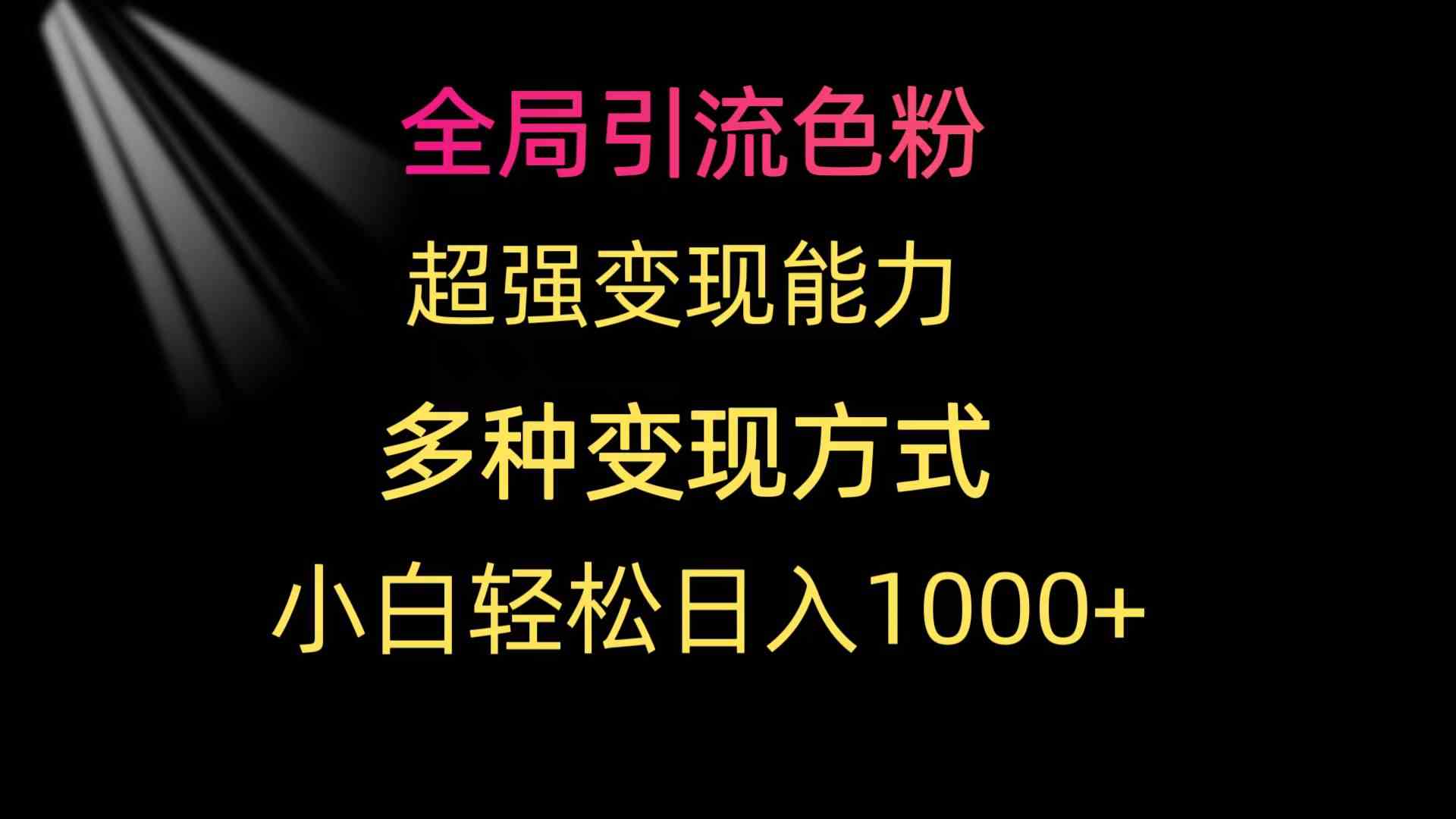 （9680期）全局引流色粉 超强变现能力 多种变现方式 小白轻松日入1000+-搞钱花