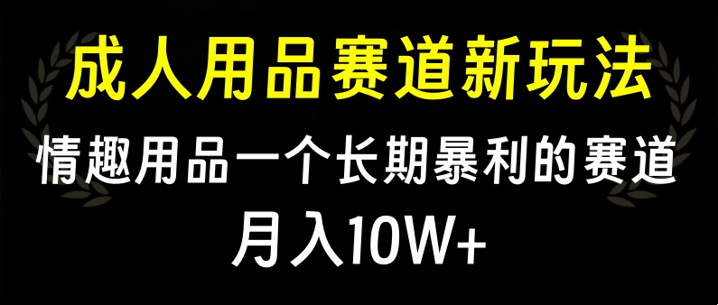 大人用品赛道新玩法，情趣用品一个长期暴利的赛道，月入10W+-搞钱花
