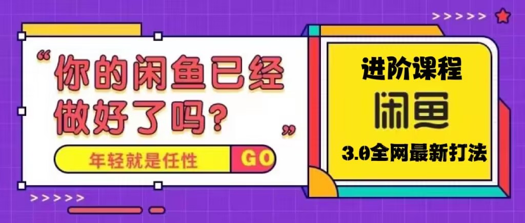 火爆全网的咸鱼玩法进阶课程，单号日入1K的咸鱼进阶课程-搞钱花