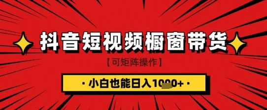 抖音短视频食品橱窗带货，小白轻松上手日入1k+【揭秘】-搞钱花