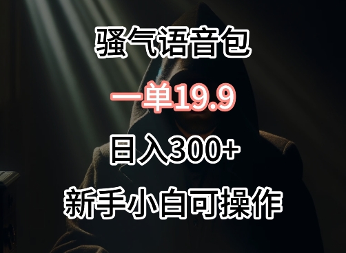0成本卖骚气语音包,一单19.9.日入300+-搞钱花