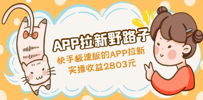 APP拉新野路子：快手极速版的APP拉新赚，实操收益2803元-搞钱花