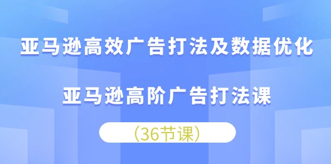 亚马逊高效广告打法及数据优化，亚马逊高阶广告打法课（36节）-搞钱花