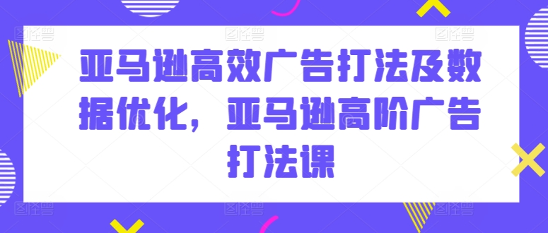 亚马逊高效广告打法及数据优化，亚马逊高阶广告打法课-搞钱花