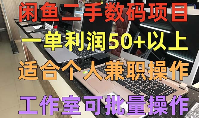 闲鱼二手数码项目，个人副业低保收入一单50+以上，工作室批量放大操作-搞钱花