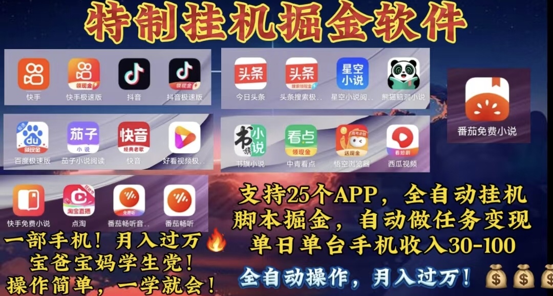 （10703期）月入过万 24小时全自动无脑挂机，操作简单！-搞钱花