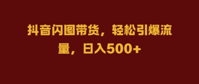 抖音闪图带货,轻松引爆流量,日入几张【揭秘】-搞钱花
