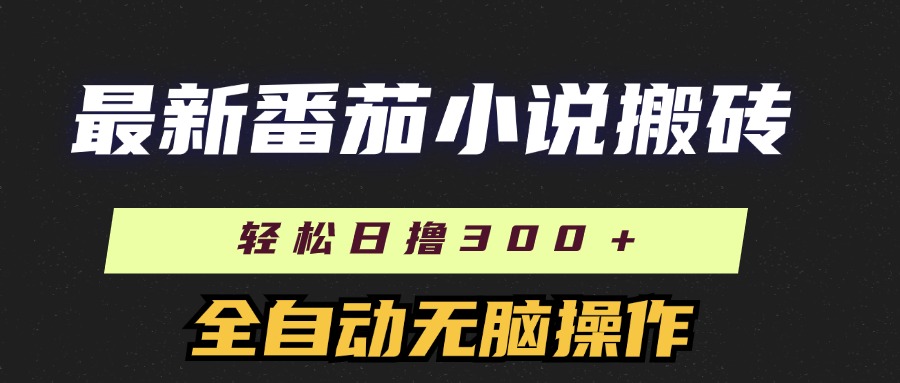 最新番茄小说搬砖，日撸300＋！全自动操作，可矩阵放大！-搞钱花