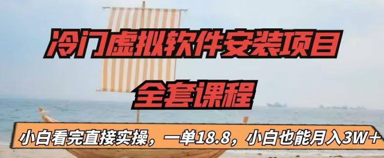 冷门虚拟软件安装项目，一单18.8，小白也能月入3W＋-搞钱花
