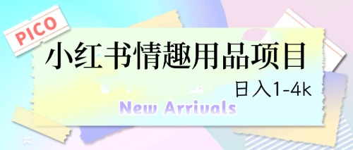 最新小红书情趣用品项目，日入1-4k-搞钱花