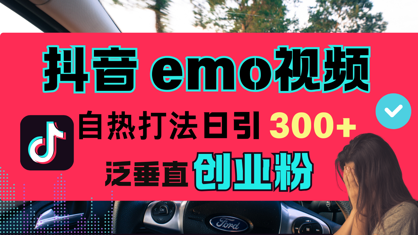 抖音“EMO视频”自热流打法，日引300+泛垂直创业粉-搞钱花