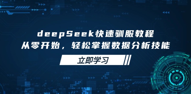 deepSeek快速驯服教程，从零开始，轻松掌握数据分析技能-搞钱花