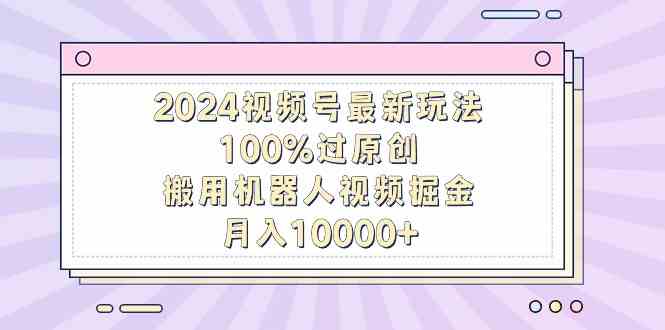 （9151期）2024视频号最新玩法，100%过原创，搬用机器人视频掘金，月入10000+-搞钱花
