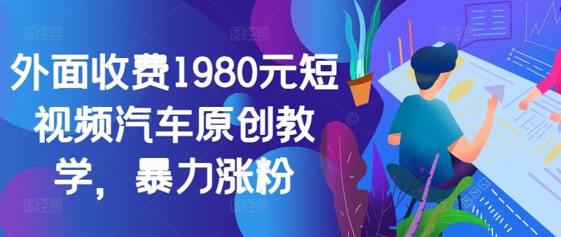 外面收费1980元短视频汽车原创教学，暴力涨粉-搞钱花