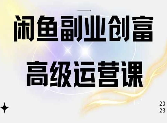 闲鱼电商运营高级课程，一部手机学会闲鱼开店赚钱-搞钱花