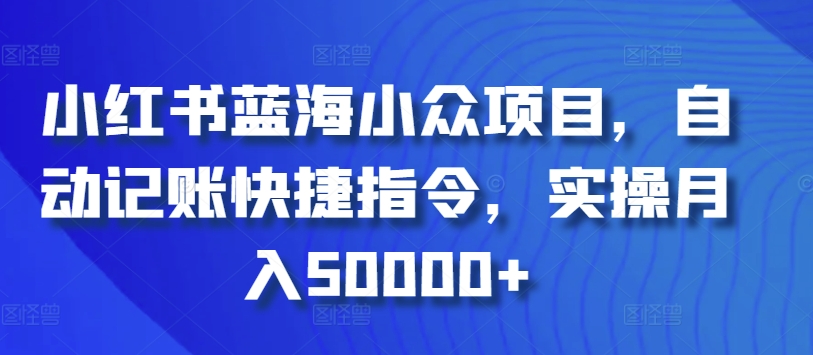 小红书蓝海小众项目，自动记账快捷指令，实操月入50000+-搞钱花