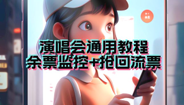 演唱会通用_余票监控+抢回流票（教程+软件）-搞钱花