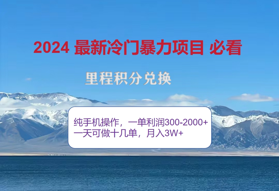 （12856期）2024惊爆冷门暴利！出行高峰来袭，里程积分，高爆发期，一单300+—2000…-搞钱花