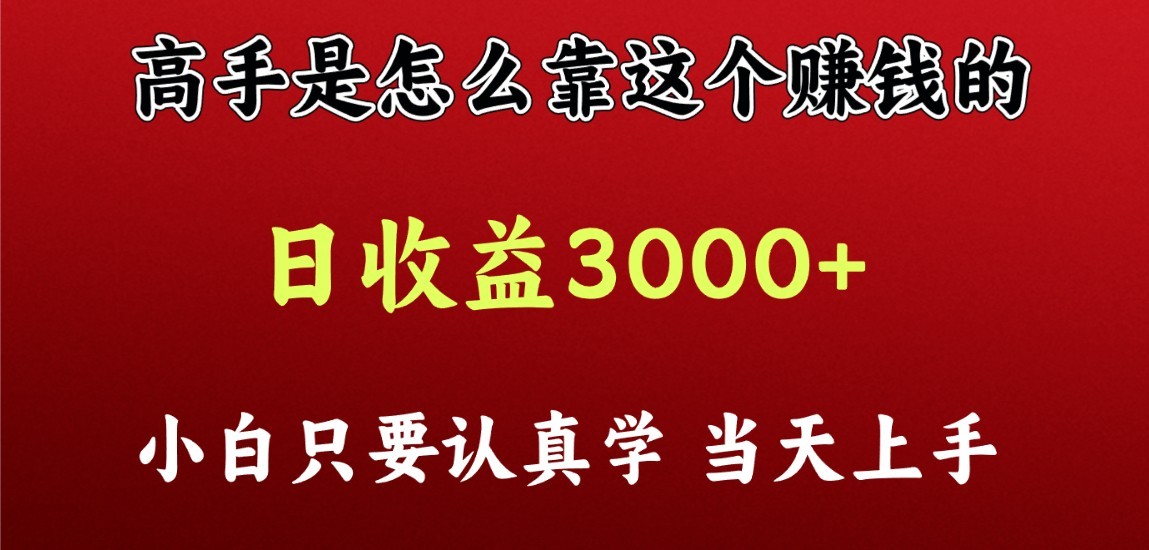 看高手是怎么赚钱的，一天收益至少3000+以上，小白当天上手-搞钱花