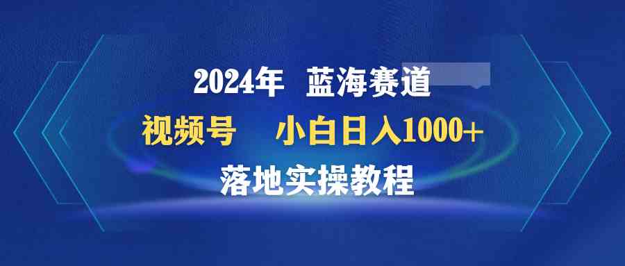 （9515期）2024年蓝海赛道 视频号  小白日入1000+ 落地实操教程-搞钱花