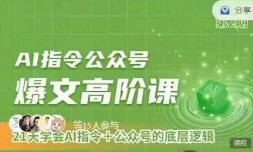 Ai指令公众号高阶课,学会ai指令+公众号的底层逻辑-搞钱花