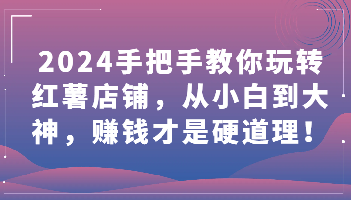 2024手把手教你玩转红薯店铺，从小白到大神，赚钱才是硬道理！-搞钱花