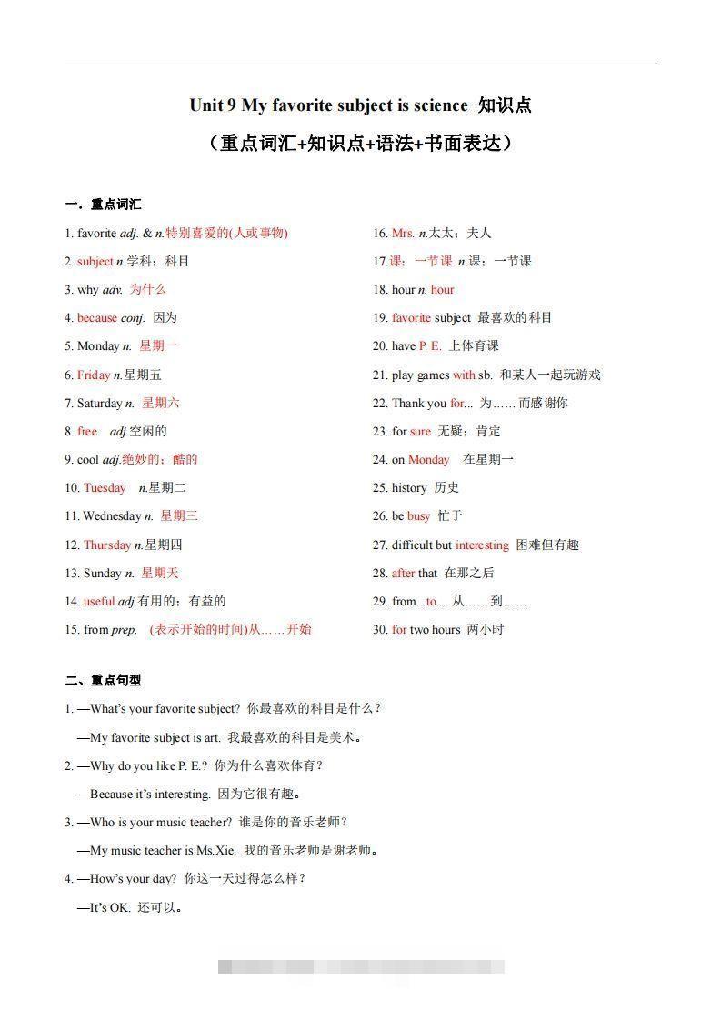 人教版英语七年级上Unit9Myfavoritesubjectisscience_-搞钱花