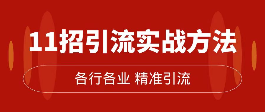 精准引流术：11招引流实战方法，让你私域流量加到爆（11节课完整版）-搞钱花
