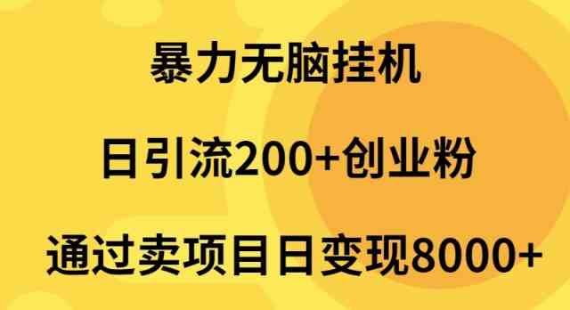 (9788期)暴力无脑挂机日引流200+创业粉通过卖项目日变现2000+-搞钱花