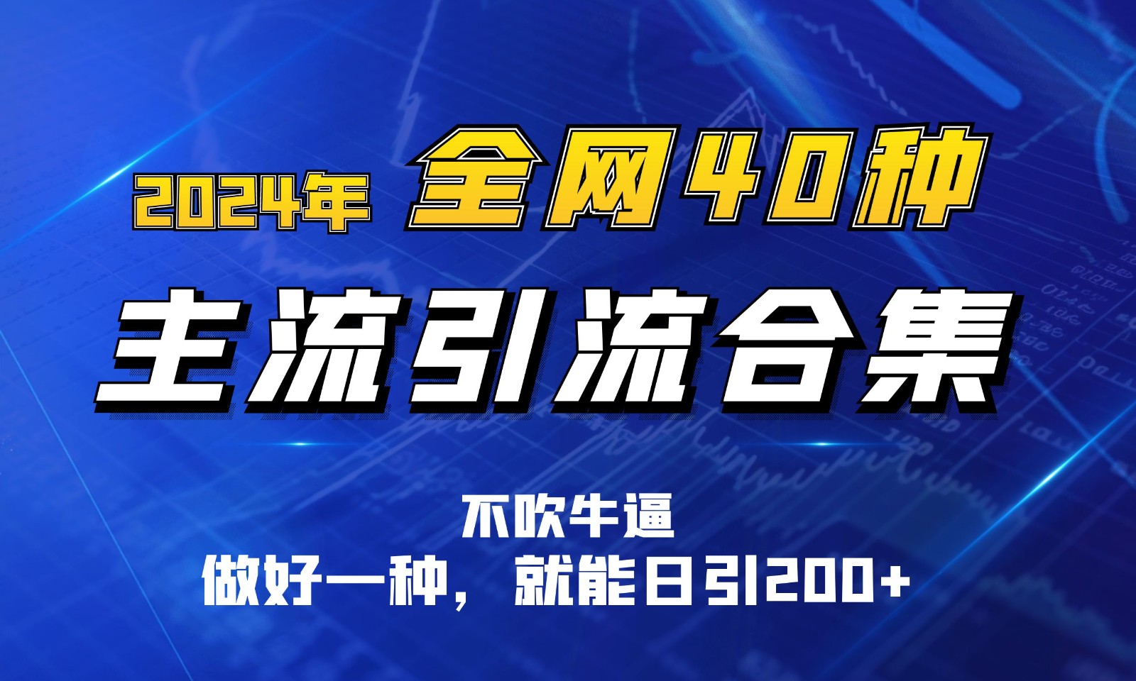 2024年全网40种暴力引流合计，做好一样就能日引100+-搞钱花