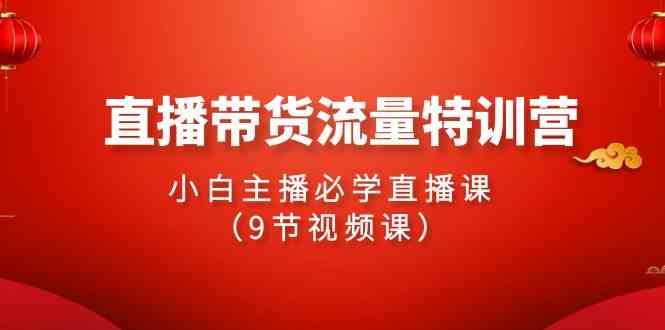 (9592期)2024直播带货流量特训营,小白主播必学直播课(9节视频课)-搞钱花