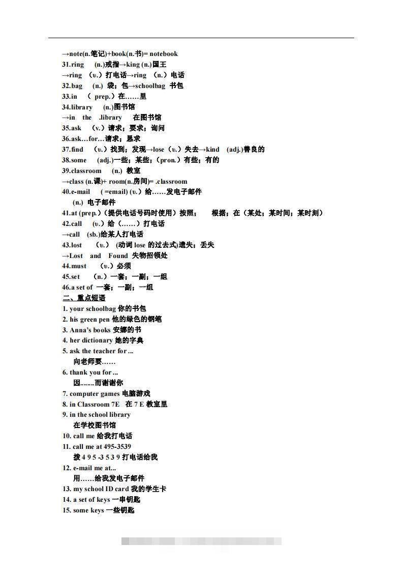图片[2]-3.人教版七年级上英语Unit3复习提纲-搞钱花