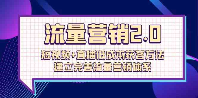 （10114期）流量-营销2.0：短视频+直播低成本获客方法，建立完善流量营销体系（72节）-搞钱花