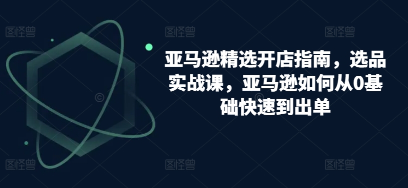 亚马逊精选开店指南，选品实战课，亚马逊如何从0基础快速到出单-搞钱花