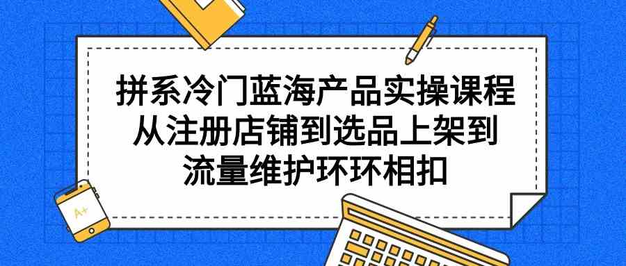 （9527期）拼系冷门蓝海产品实操课程，从注册店铺到选品上架到流量维护环环相扣-搞钱花