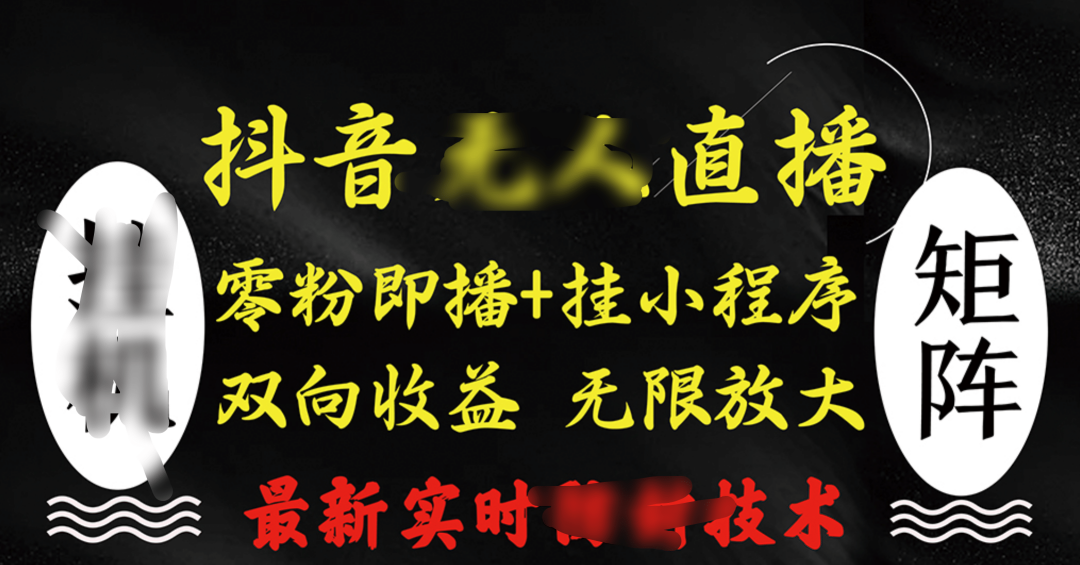 抖音无人直播最新独家玩法，小雪花+撸音浪双向收益，可矩阵放大-搞钱花