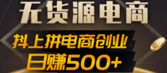 抖上拼无货源电商创业项目、外面收费12800,日赚500+的案例解析参考-搞钱花