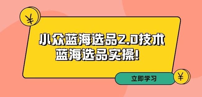 拼多多培训第33期：小众蓝海选品2.0技术-蓝海选品实操！-搞钱花