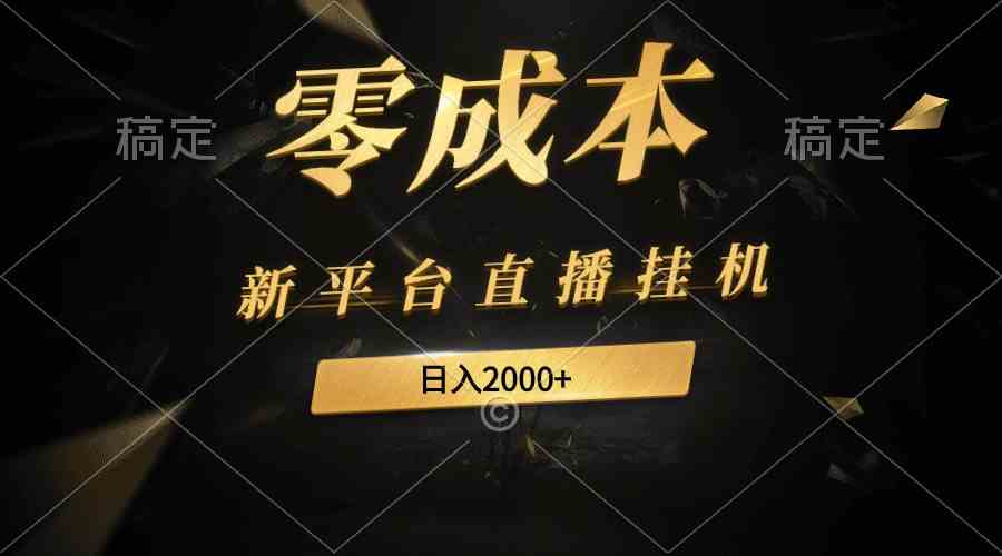 （9841期）新平台直播挂机最新玩法，0成本，不违规，日入2000+-搞钱花