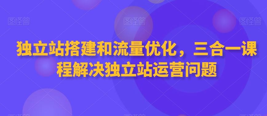 独立站搭建和流量优化，三合一课程解决独立站运营问题-搞钱花