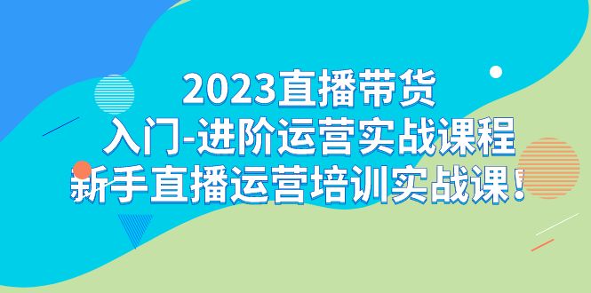 2023直播带货入门-进阶运营实战课程:新手直播运营培训实战课!-搞钱花