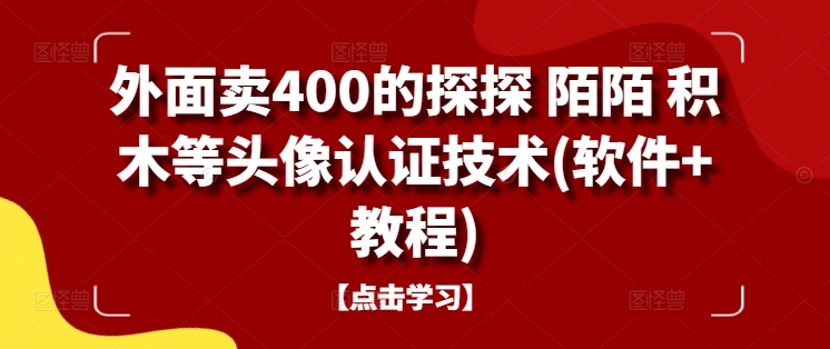 外面卖400的探探 陌陌 积木等头像认证技术(软件+教程)-搞钱花