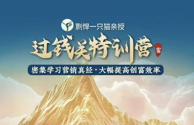 剽悍一只猫-过钱关特训营,学习营销真经 大幅度提高创富效率