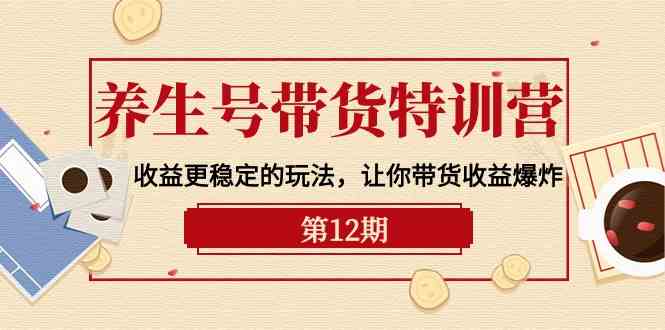 (10110期)养生号带货特训营【12期】收益更稳定的玩法,让你带货收益爆炸-9节直播课-搞钱花
