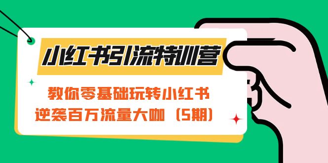 小红书引流特训营-第5期:教你零基础玩转小红书,逆袭百万流量大咖-搞钱花