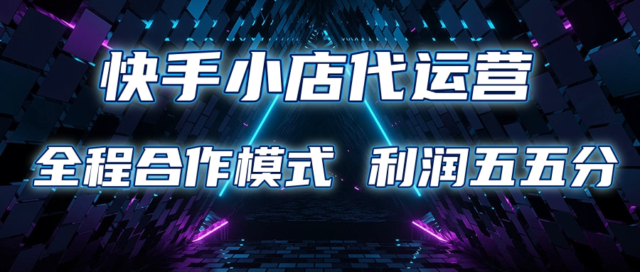 快手小店代运营 限时托管计划合作模式 利润五五分成-搞钱花