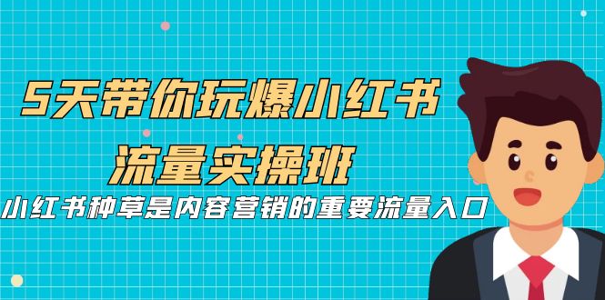 5天带你玩爆小红书流量实操班，小红书种草是内容营销的重要流量入口-搞钱花