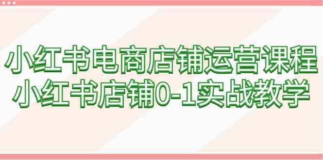 （9249期）小红书电商店铺运营课程，小红书店铺0-1实战教学（60节课）-搞钱花
