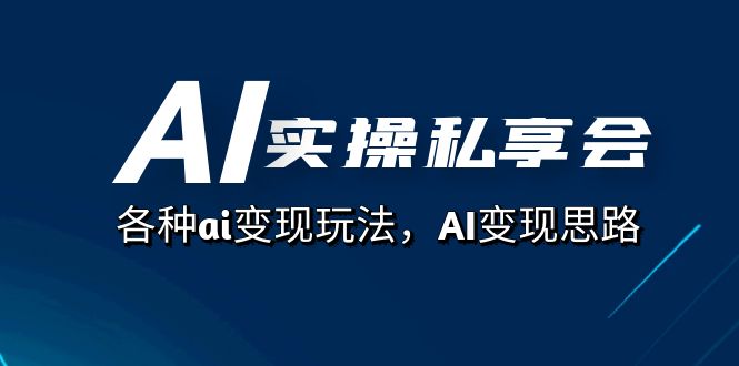 AI实操私享会，各种ai变现玩法，AI变现思路（67节课）-搞钱花