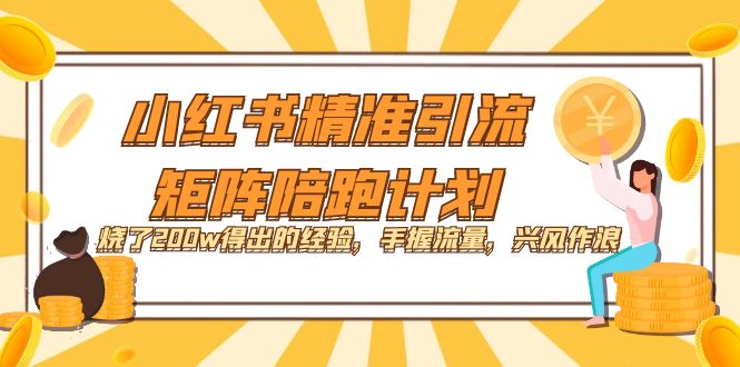 小红书精准引流·矩阵陪跑计划:烧了200w得出的经验,手握流量,兴风作浪!-搞钱花